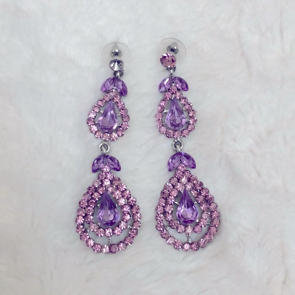 Purple Dangling Earrings